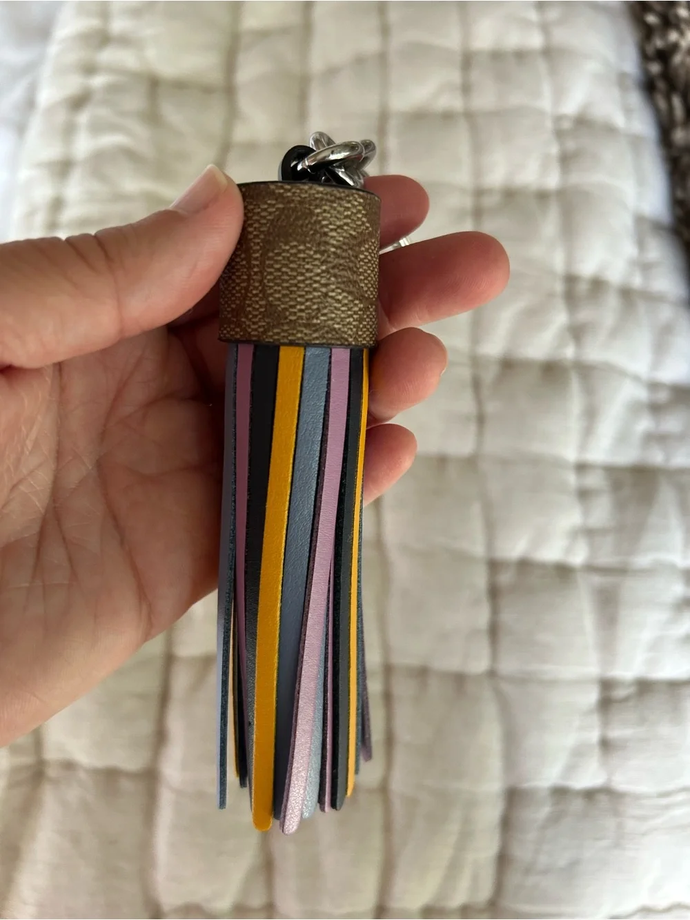 Coach Multicolor Leather Tassel Keychain